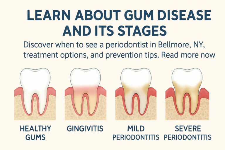 Image of a dentist pointing to an x-ray of a patient's mouth, explaining gum disease treatment options. The patient is listening attentively. No text on the image.