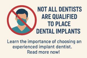 A collage of three distinct images showcasing dental implants. The first image displays a dentist consulting with a patient, pointing to a 3D scan of their jaw. The second highlights surgical instruments, and the third displays before and after images of a patient's smile transformation with dental implants. No text on the images.