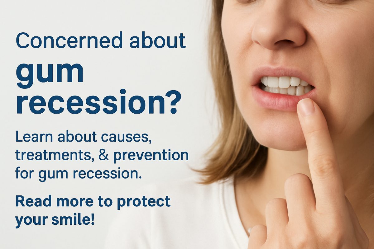 Close up shot of a single tooth with receding gums, highlighting the exposed root. Use a sad color pallette to further express the problems of receding gum lines. No text on the image.